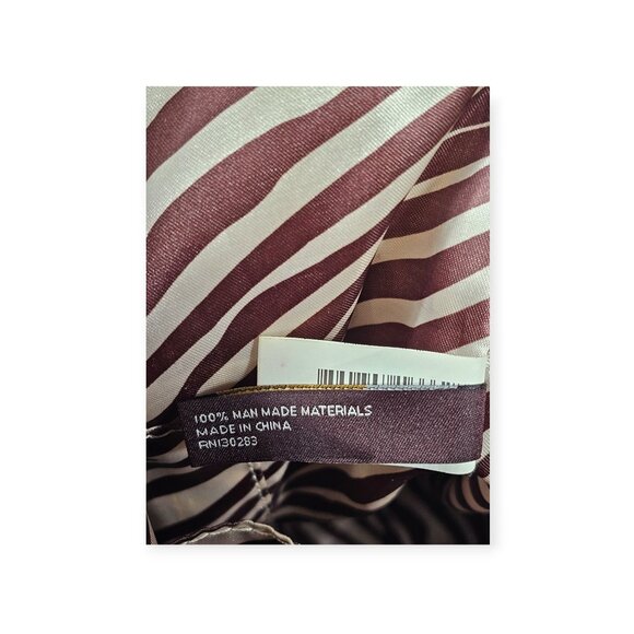 Dana Buchman Multicolor Stripe Tote With Brown Faux Leather Straps & Zip Pocket - Picture 15 of 16